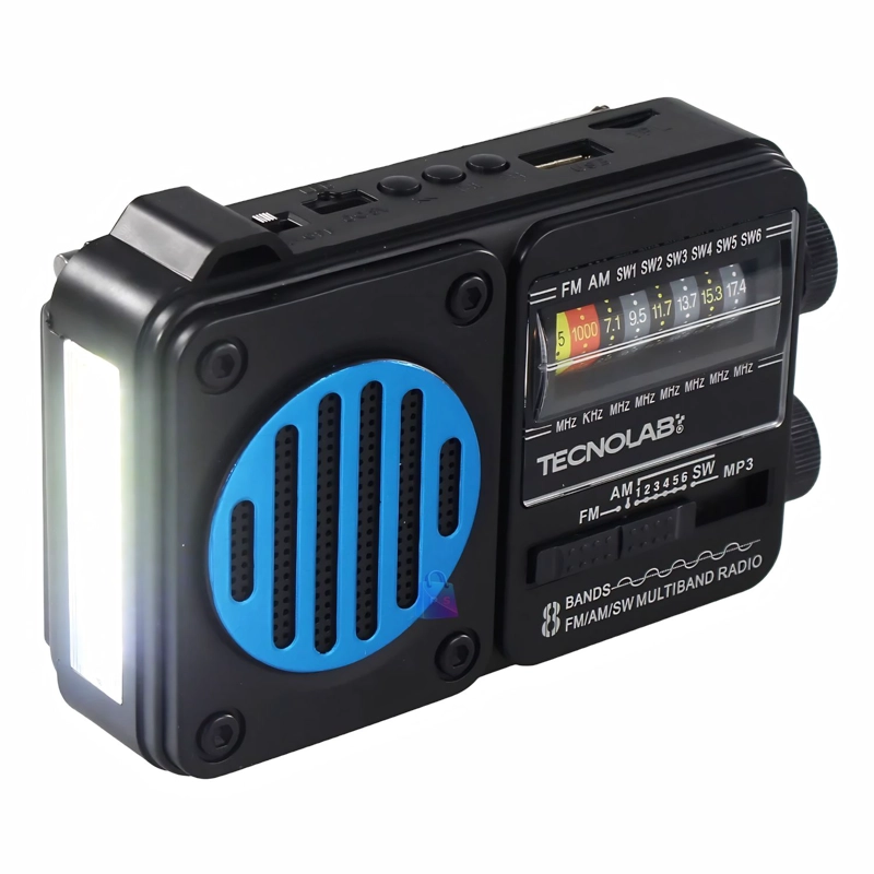 RADIO SOLAR BLUETOOTH AM FM USB LINTERNA LED ROJO - PS - 3