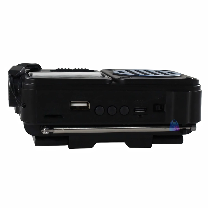 RADIO SOLAR BLUETOOTH AM FM USB LINTERNA LED ROJO - PS - 4