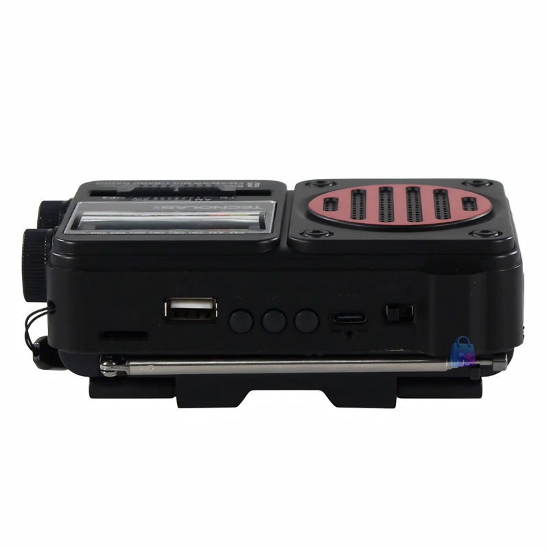 RADIO SOLAR BLUETOOTH AM FM USB LINTERNA LED ROJO - PS - 4