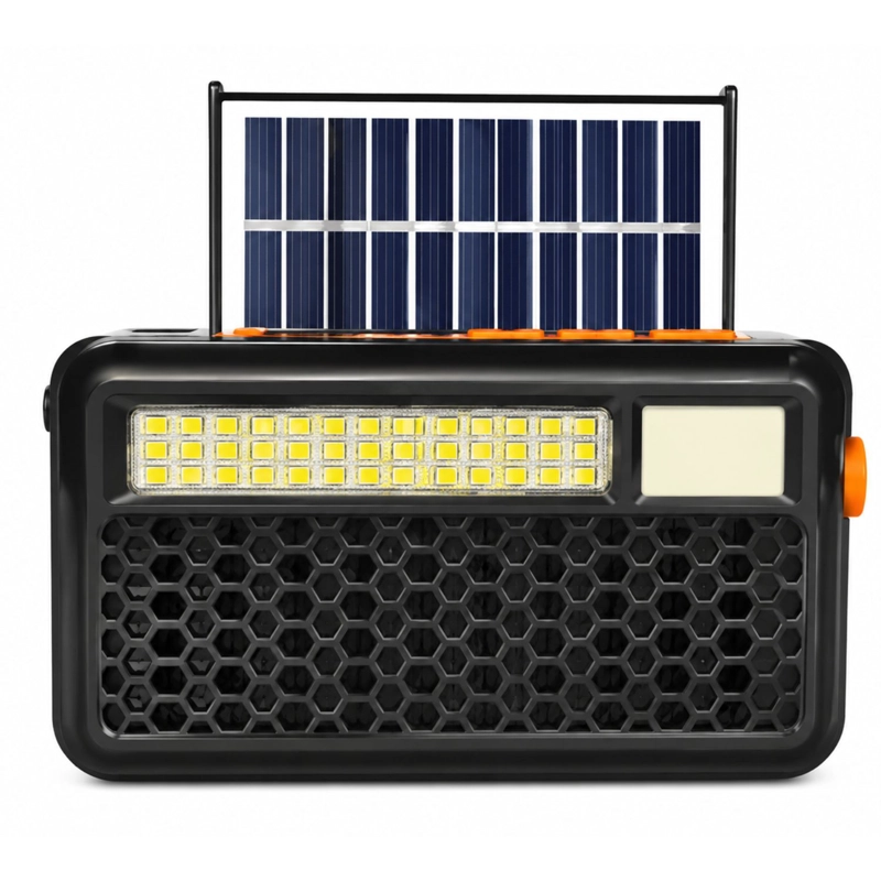 RADIO RETRO SOLAR BLUETOOTH FM AM USB LINTERNA NEGRO - PS