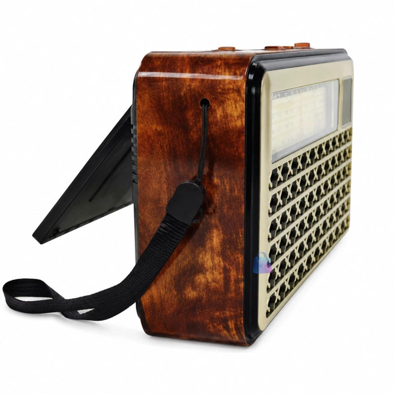 RADIO RETRO SOLAR BLUETOOTH FM AM USB LINTERNA NEGRO - PS - 2