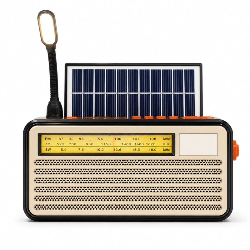 RADIO RETRO SOLAR BLUETOOTH FM AM SW USB TIPO C 10W - PS - 1