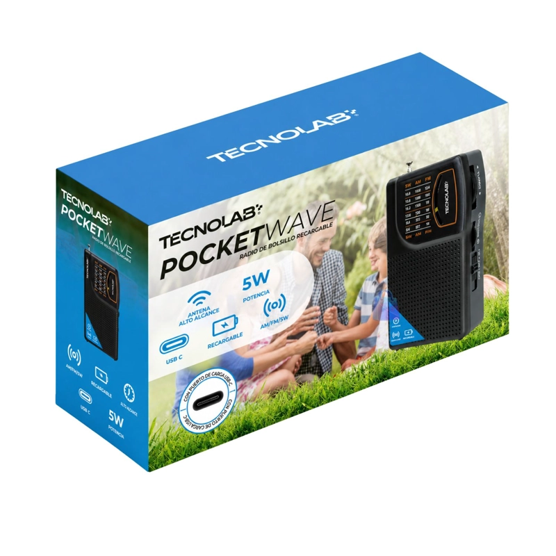 RADIO PORTATIL FM RECARGABLE USB-C MINI DE BOLSILLO - PS - 3