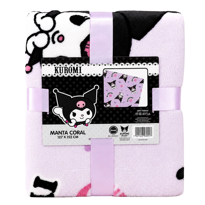 MANTA CORAL DISEÑO KUROMI 127X152CMS SUAVE - PS - 1