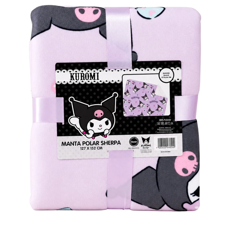 MANTA POLAR SHERPA DISEÑO KUROMI 127X152CMS SUAVE - PS - 1