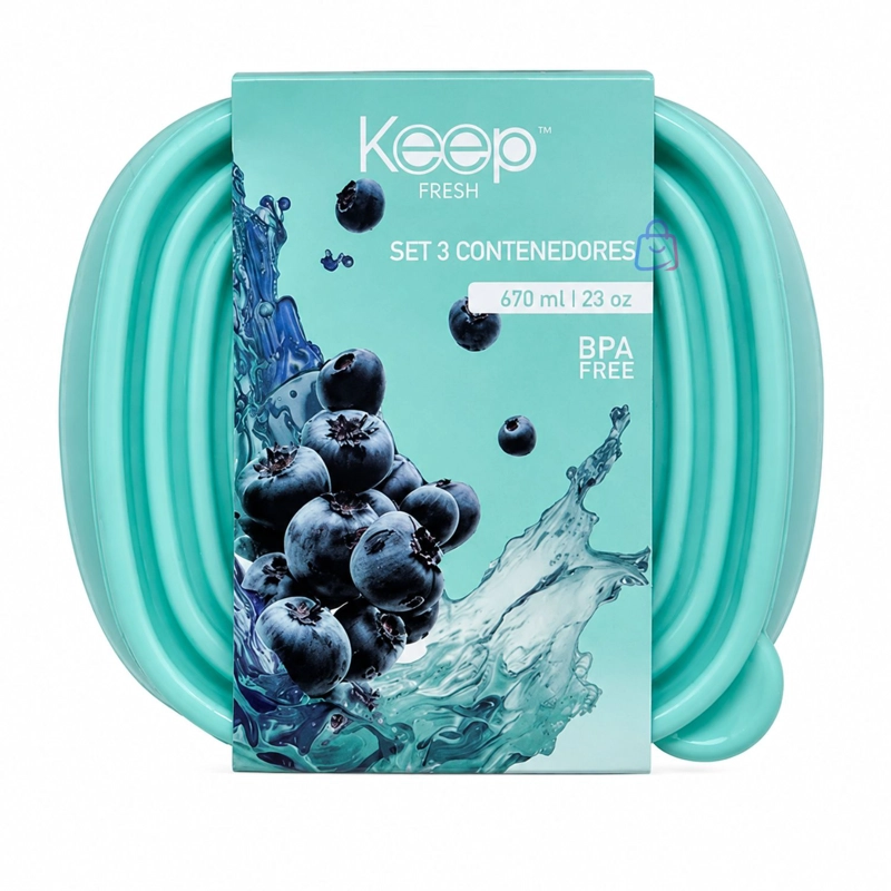 SET 3 CONTENEDORES HERME TICOS KEEP 670ML BPA FREE - PS - 2