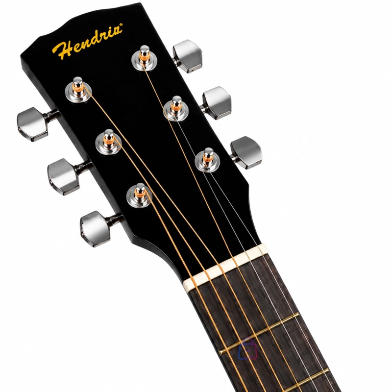 GUITARRA ACUSTICA 39 PULGADAS NEGRA CON FUNDA Y CUERDAS - PS - 2