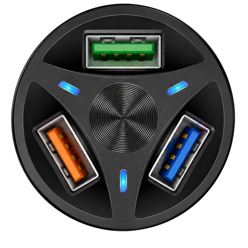 CARGADOR AUTO CARGA RAPIDA 3 USB 12V - PS - 2