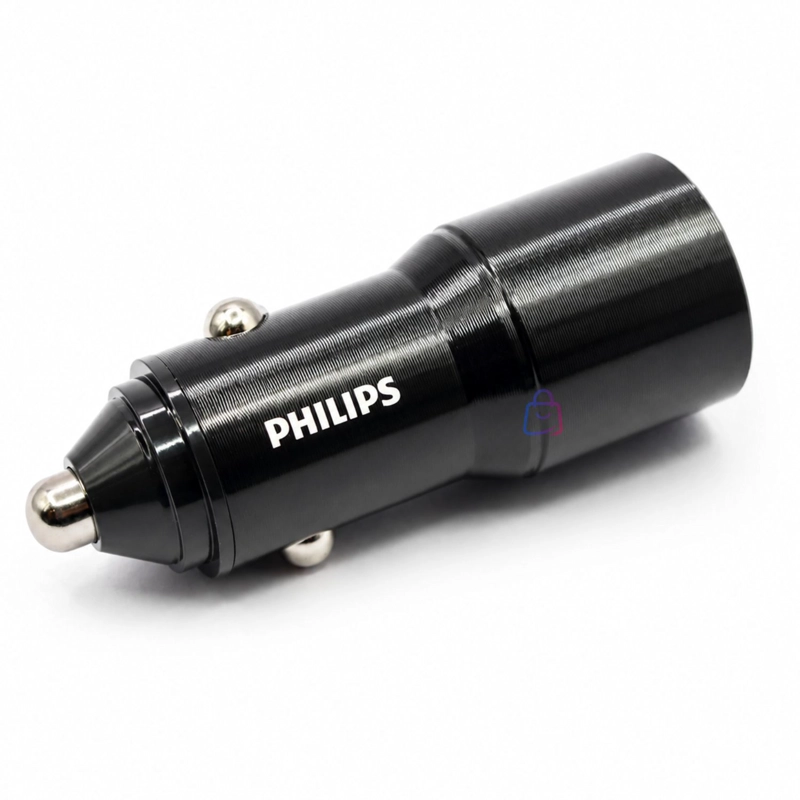 CARGADOR AUTO PHILIPS 12V DOBLE USB 12W - PS - 3