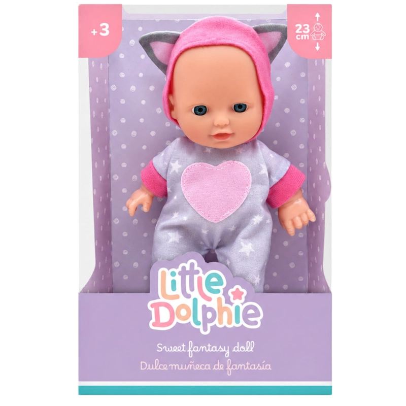 MUÑECA BEBE  PERFUMADA TAMAÑO 23CM CON PIJAMA DE GATO - PS - 1