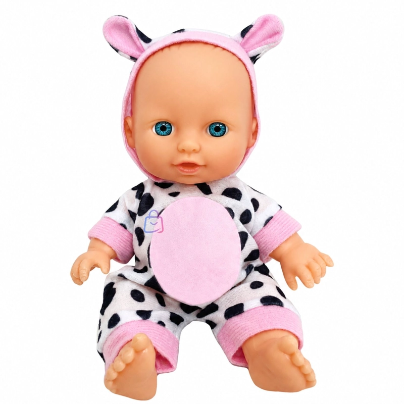 MUÑECA BEBE  PERFUMADA TAMAÑO 23CM CON PIJAMA DE VACA - PS - 2