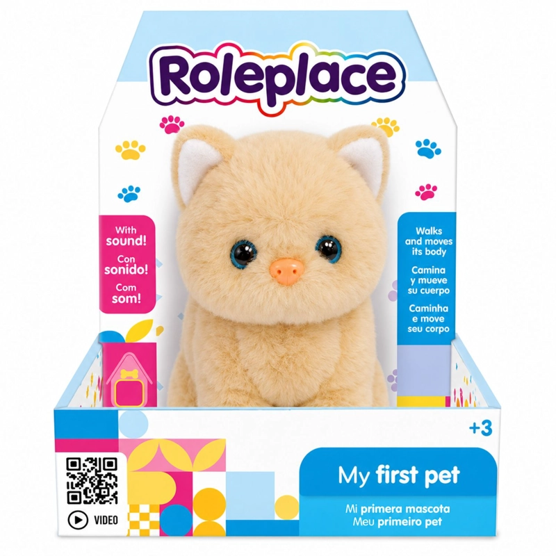 PELUCHE GATO INTERACTIVO AMARILLO SONIDO MOVIMIENTO - PS - 1