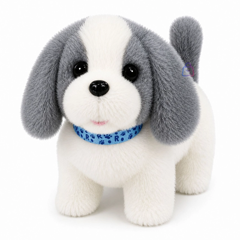 PELUCHE PERRO INTERACTIVO GRIS SONIDO MOVIMIENTO - PS - 2