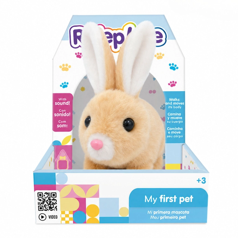 PELUCHE CONEJO INTERACTIVO CAFE  SONIDO MOVIMIENTO - PS - 1