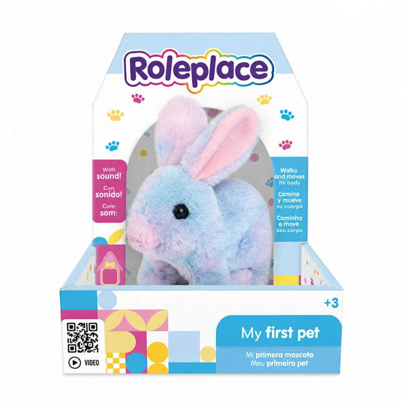 PELUCHE CONEJO INTERACTIVO MULTICOLOR SONIDO MOVIMIENTO - PS - 1