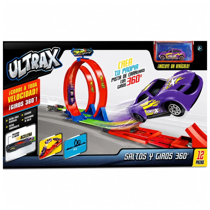 PISTA AUTOS LANZADOR 2 GIROS 360 INCLUYE VEHICULO - PS - 1
