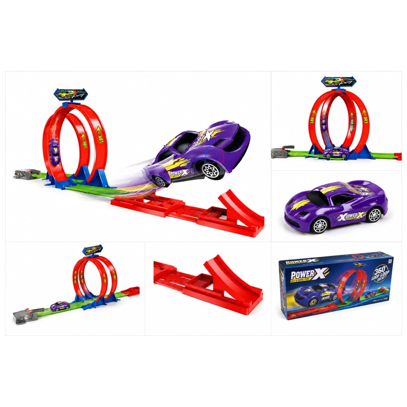 PISTA AUTOS LANZADOR 2 GIROS 360 INCLUYE VEHICULO - PS - 2