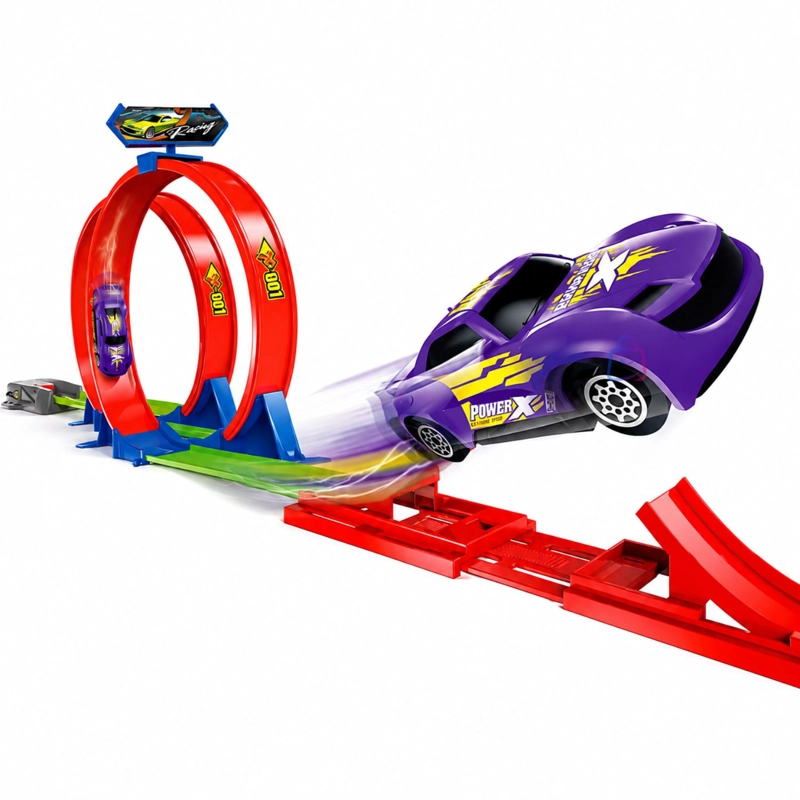PISTA AUTOS LANZADOR 2 GIROS 360 INCLUYE VEHICULO - PS - 4