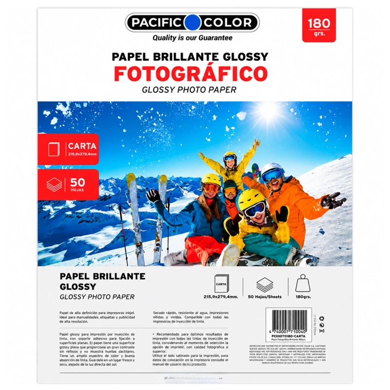 PAPEL FOTOGRAFICO GLOSSY CARTA 180G 50 HOJAS INKJET - PS - 1
