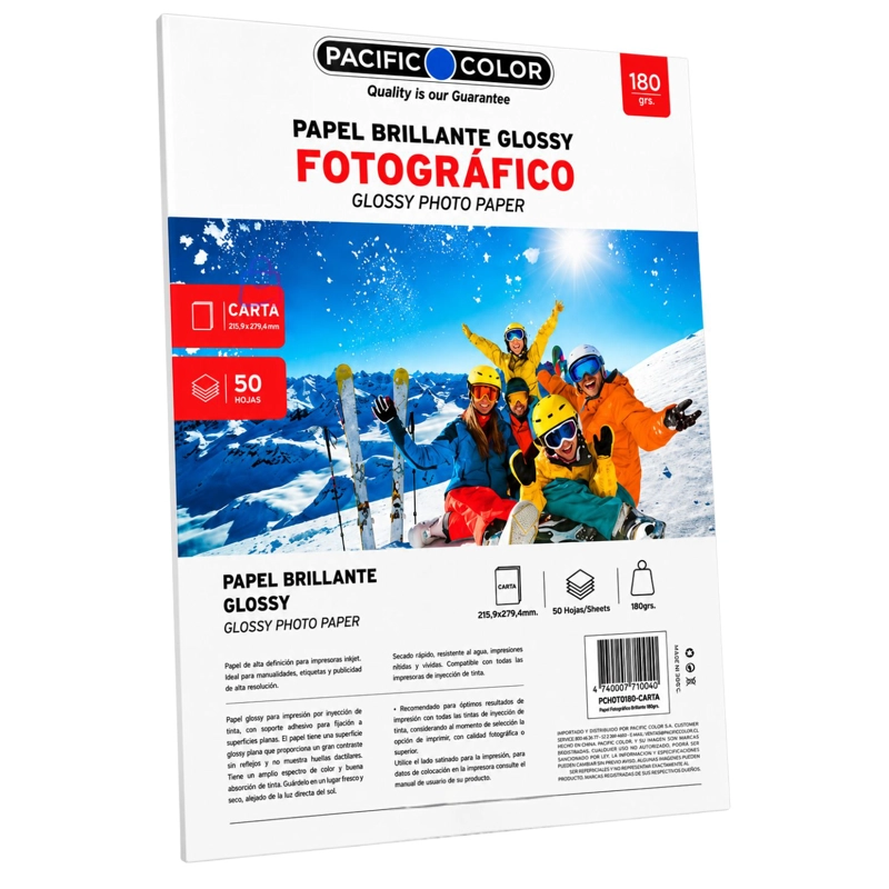 PAPEL FOTOGRAFICO GLOSSY CARTA 180G 50 HOJAS INKJET - PS - 4
