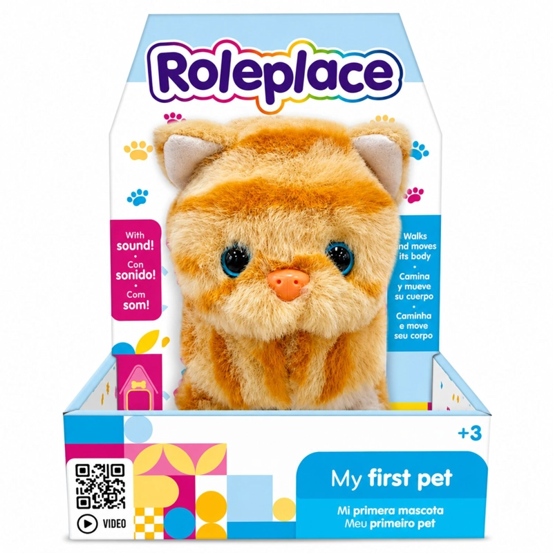 PELUCHE GATO INTERACTIVO RAYAS SONIDO MOVIMIENTO - PS - 1
