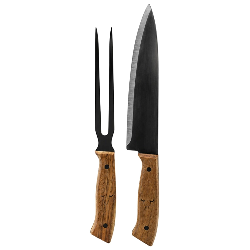 SET CUCHILLO Y TENEDOR WAYU PARRILLERO ACERO INOXIDABLE - PS - 1