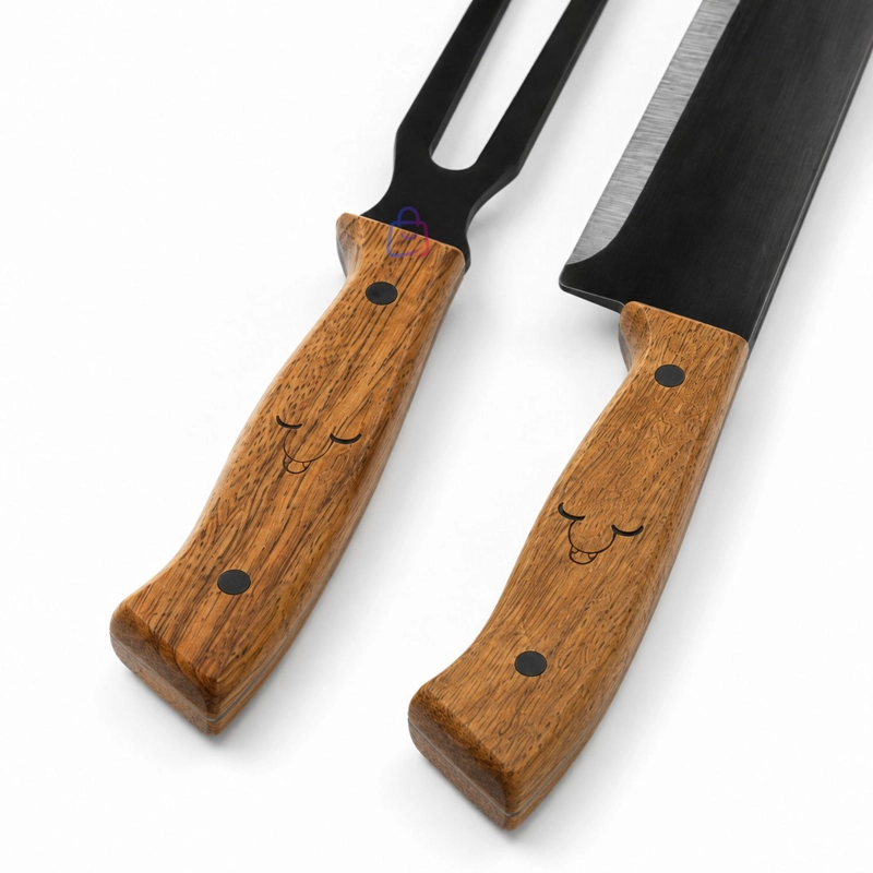 SET CUCHILLO Y TENEDOR WAYU PARRILLERO ACERO INOXIDABLE - PS - 2