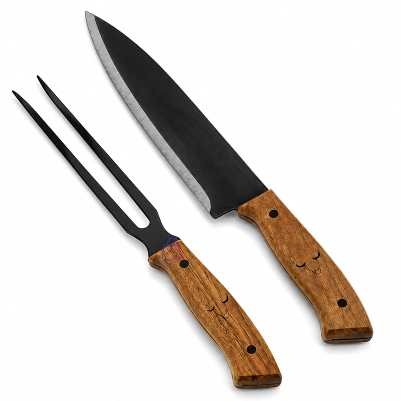 SET CUCHILLO Y TENEDOR WAYU PARRILLERO ACERO INOXIDABLE - PS - 4