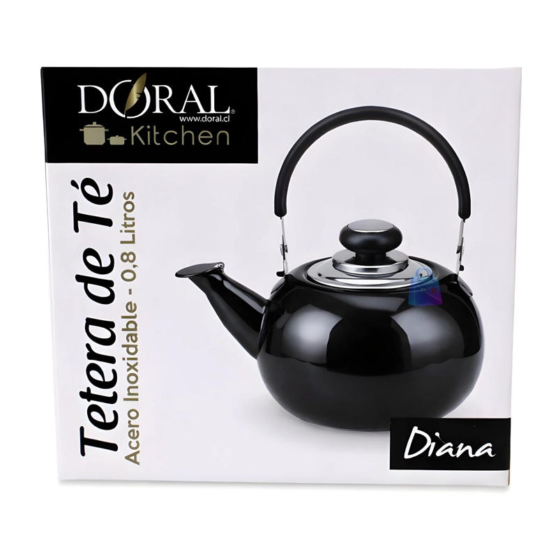 TETERA DE ACERO INOXIDABLE 800ML COLOR NEGRO - PS - 4