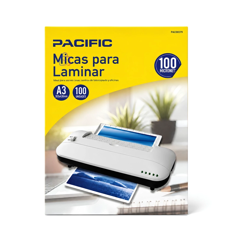 LAMINAS A3 PARA TERMOLAMINADORA 100 MICRAS 100 UNIDADES - PS - 2