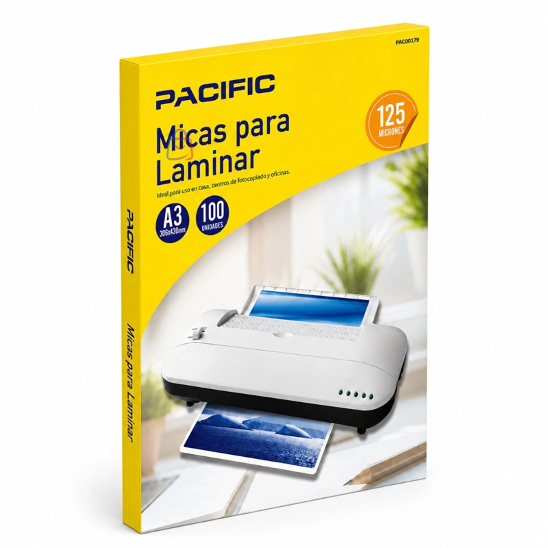 LAMINAS A3 PARA TERMOLAMINADORA 125 MICRAS 100 UNIDADES - PS - 3
