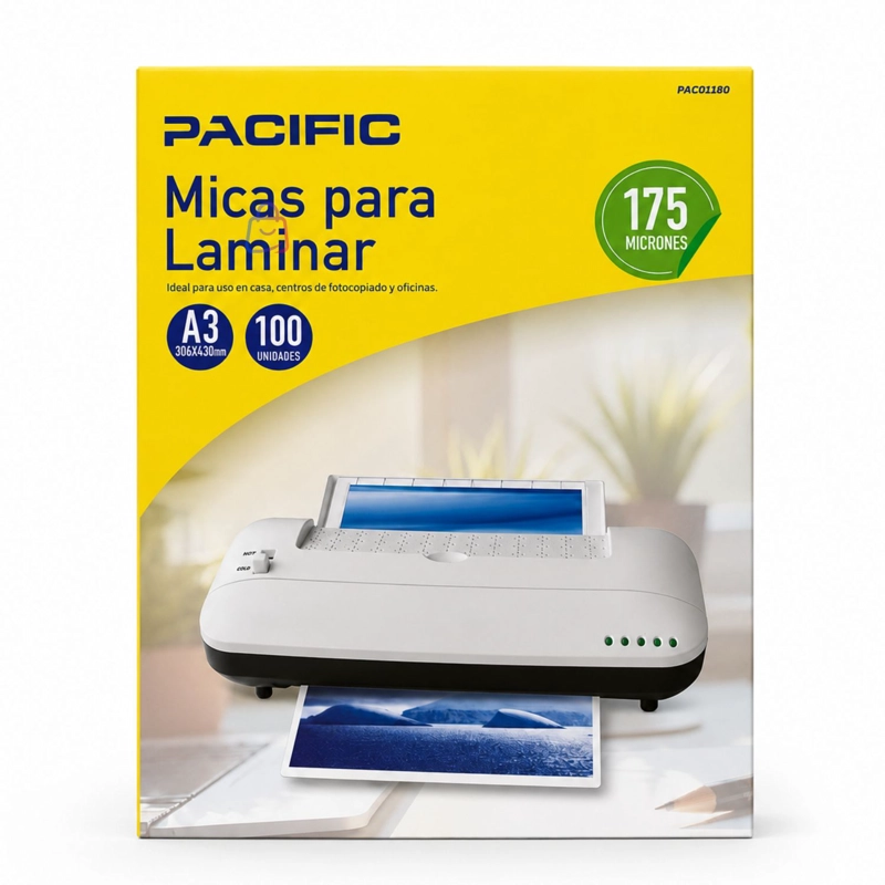 LAMINAS A3 TERMOLAMINADORA 175 MICRONES 100 HOJAS - PS - 4
