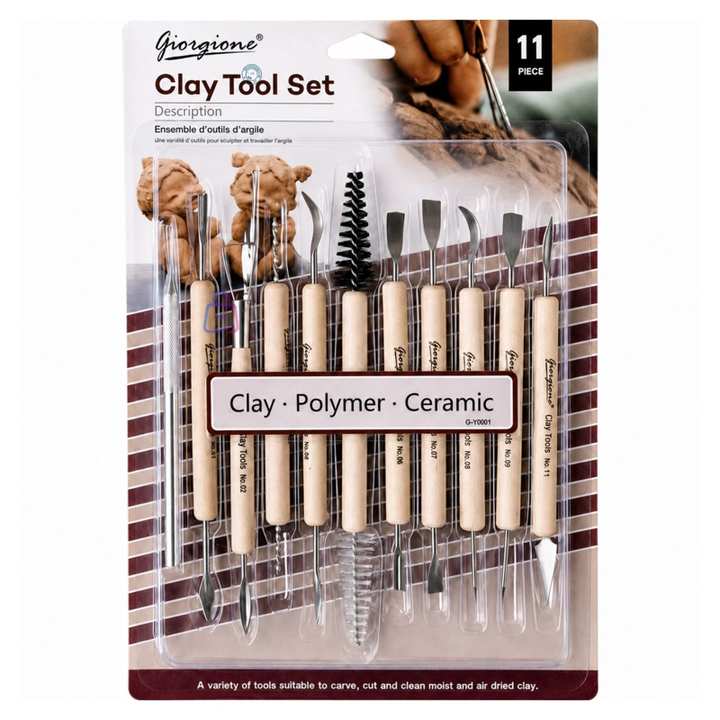 SET HERRAMIENTAS MODELADO ARCILLA 11 PIEZAS 22 PUNTAS - PS - 6