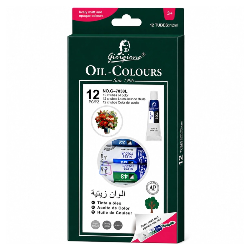 PINTURA OLEO SET 12 COLORES 12ML PARA LIENZO - PS - 4