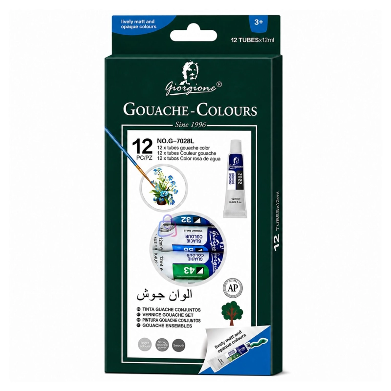 PINTURA GOUACHE SET 12 COLORES 12ML ARTE ESCOLAR - PS - 4