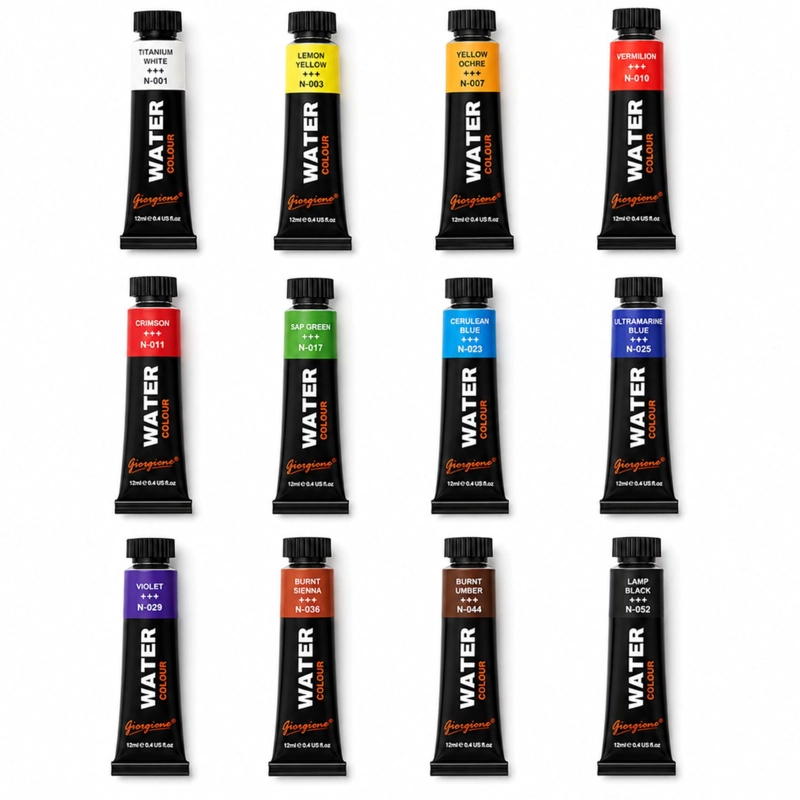 PINTURA ACUARELA 12 COLORES 12ML PREMIUM - PS - 1