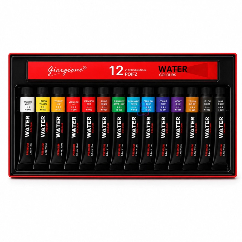 PINTURA ACUARELA 12 COLORES 12ML PREMIUM - PS - 4