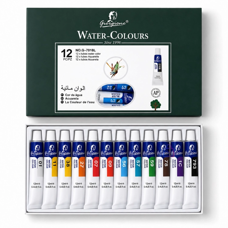 PINTURA ACUARELA 12 COLORES 12ML ARTE ESCOLAR - PS - 3