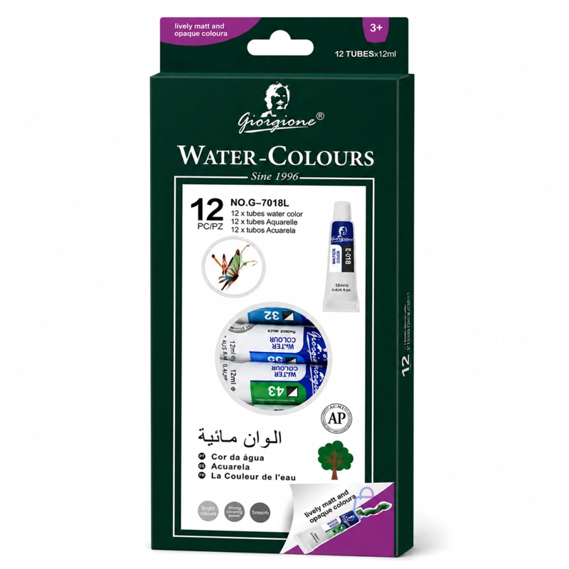 PINTURA ACUARELA 12 COLORES 12ML ARTE ESCOLAR - PS - 4