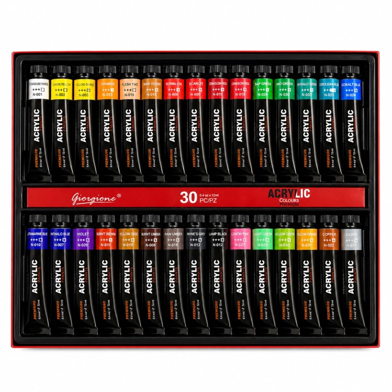 PINTURA ACRILICA 30 COLORES 12ML PREMIUM - PS - 1