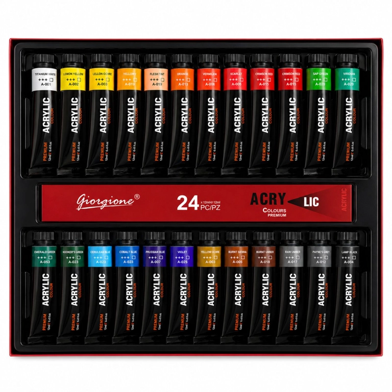 SET PINTURA ACRILICA 24 COLORES 12ML ARTE - PS - 1