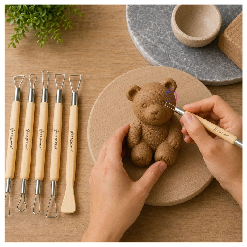 SET HERRAMIENTAS MODELADO ARCILLA CERAMICA 6 PIEZAS - PS - 2