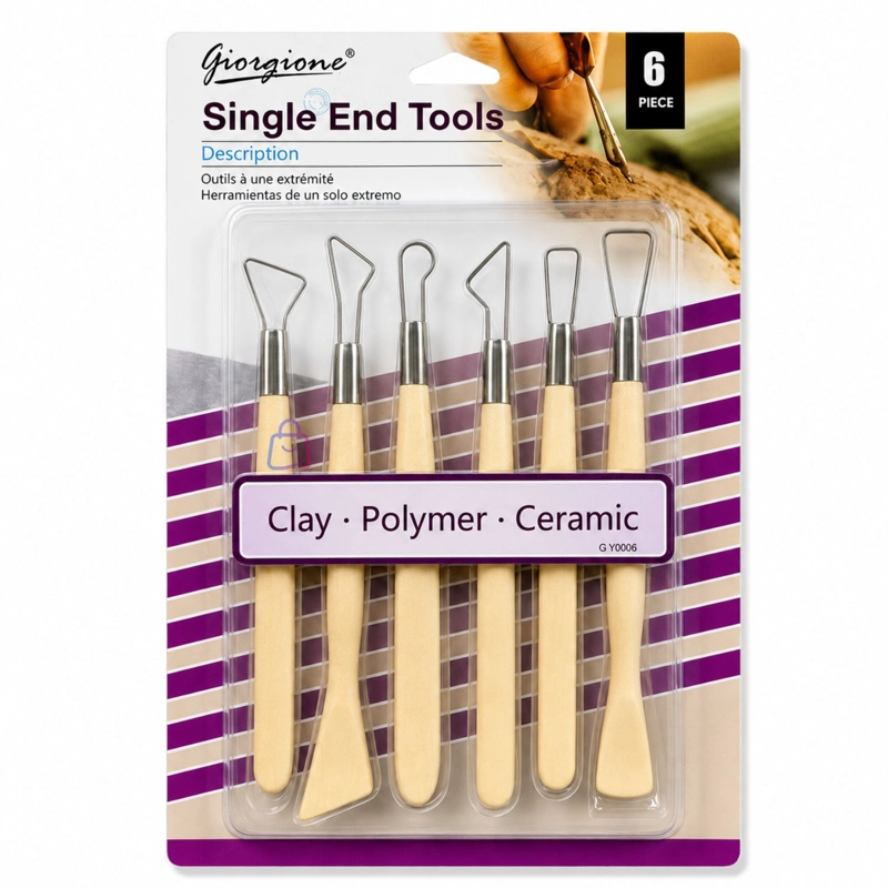 SET HERRAMIENTAS MODELADO ARCILLA CERAMICA 6 PIEZAS - PS - 4