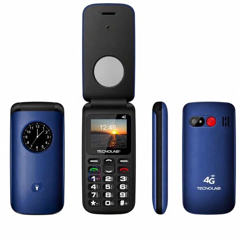 CELULAR SENIOR 4G LIBERADO FLIP SOS ADULTO MAYOR AZUL - PS - 2