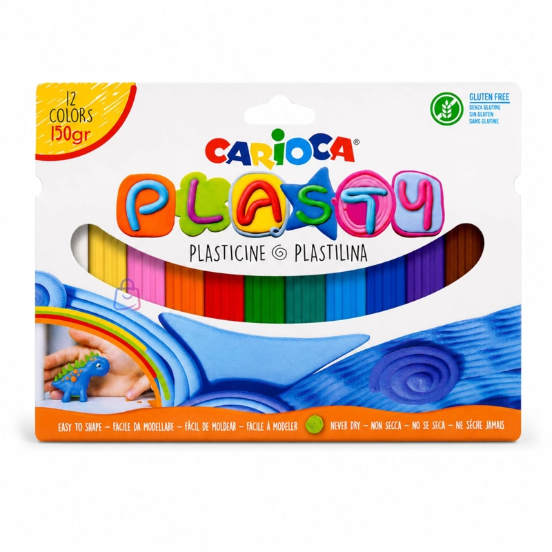 PLASTILINA CARIOCA PLASTY 12 COLORES 150G SIN GLUTEN - PS - 2
