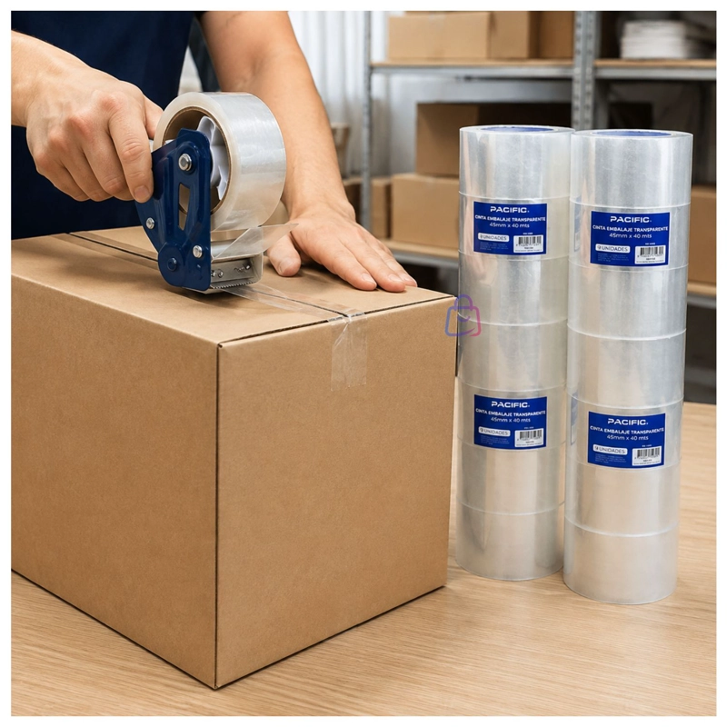 PACK 9 CINTAS EMBALAJE TRANSPARENTE 45MM X 40M 45MIC - PS - 4