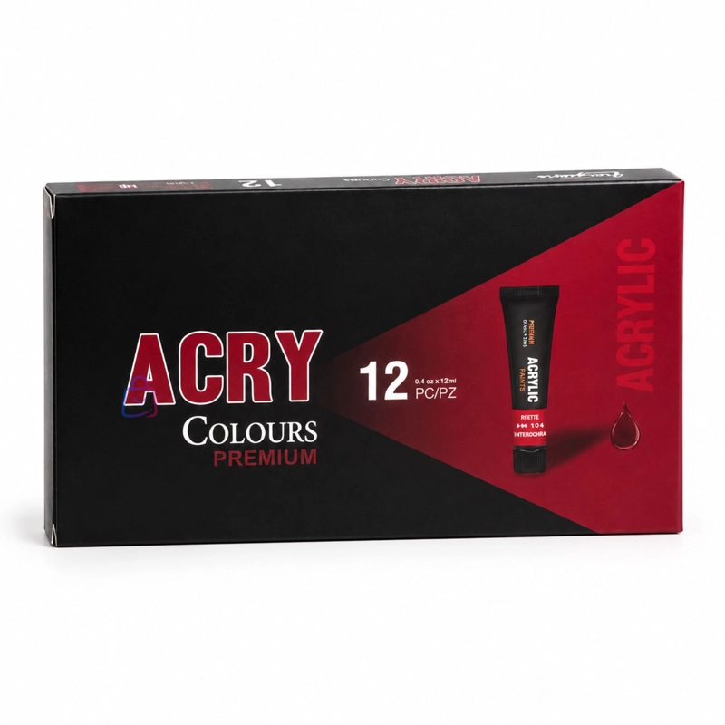 PINTURA ACRILICA 12 COLORES 12ML PREMIUM - PS - 3