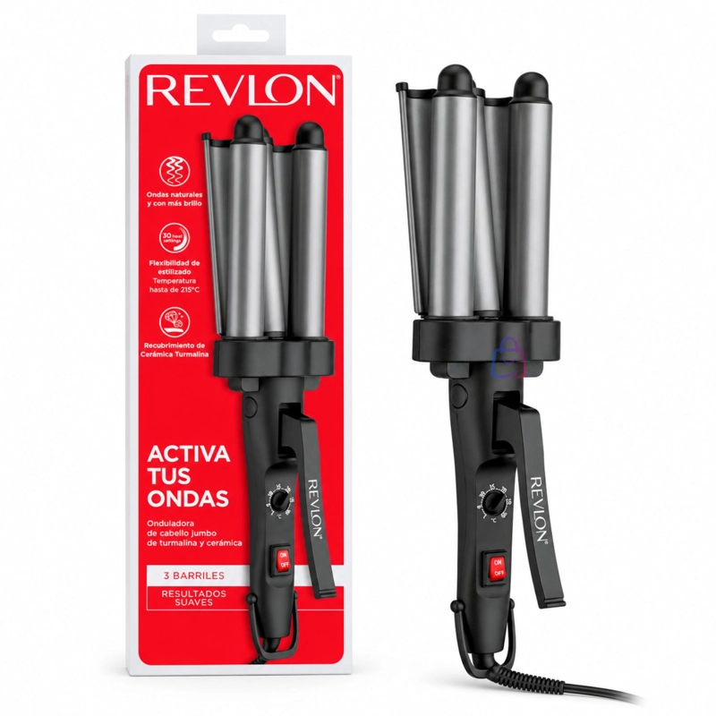 ONDULADOR WAVER REVLON 3 BARRILES JUMBO GRIS PRO - PS - 4