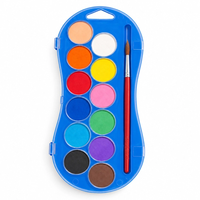 ACUARELAS CARIOCA KIDS 12 COLORES 30MM CON PINCEL - PS - 1