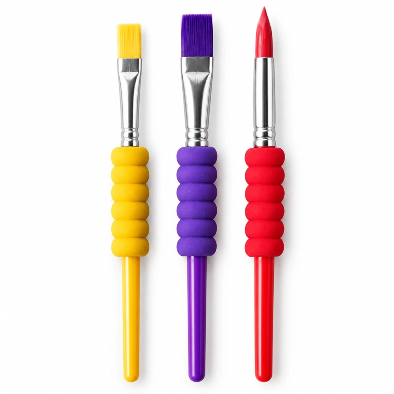 SET 3 PINCELES INFANTILES ERGONOMICOS PARA PINTAR - PS - 1